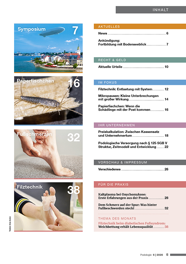 Podologie_06_2026_Inhalt Podologie-Fachmagazin-INhalt -6/2026