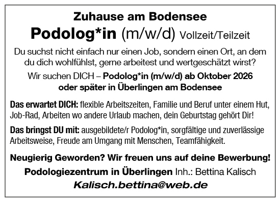 Stellenangebot-Podologe-Ueberlingen