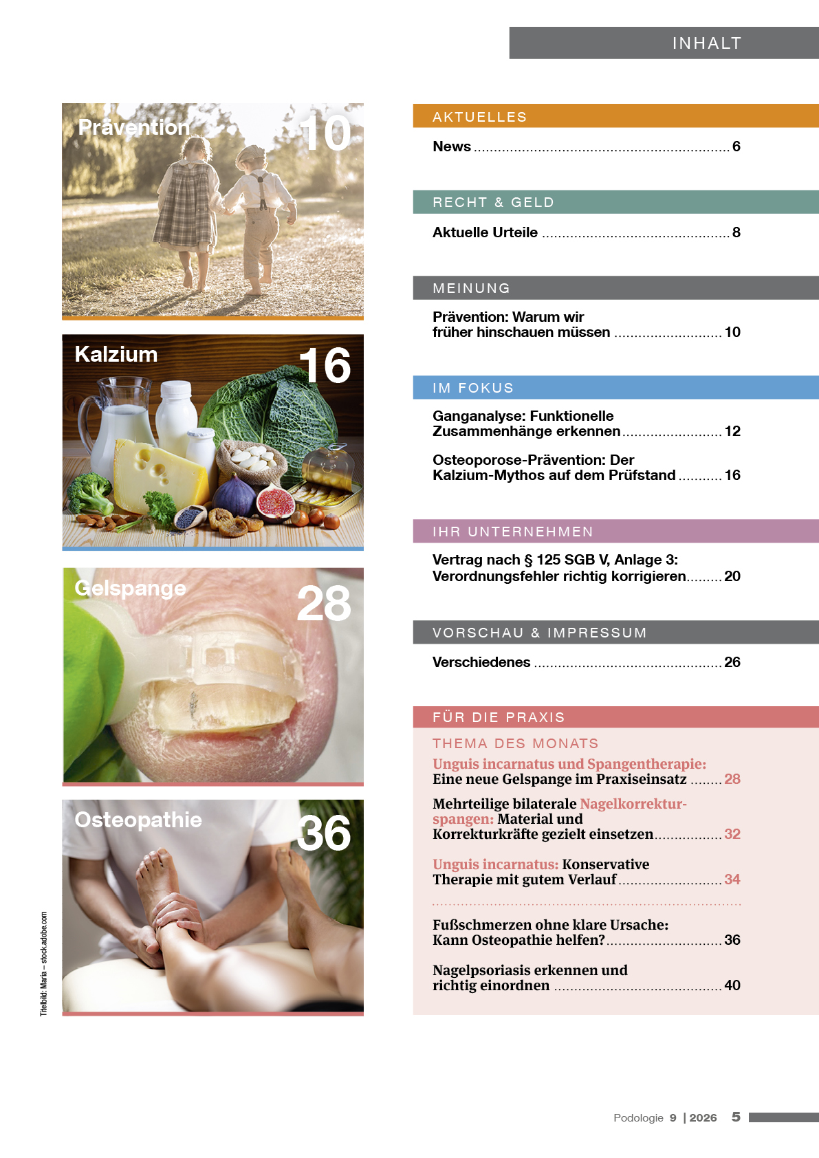 Podologie_09_2026_Ausgabe_A_INHALT podologie-Fachzeitschrift_Inhalt-9/2026