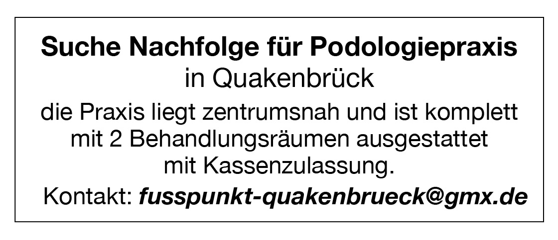 Podologie_10_2026_KA Podologiepraxis-Nachfolger